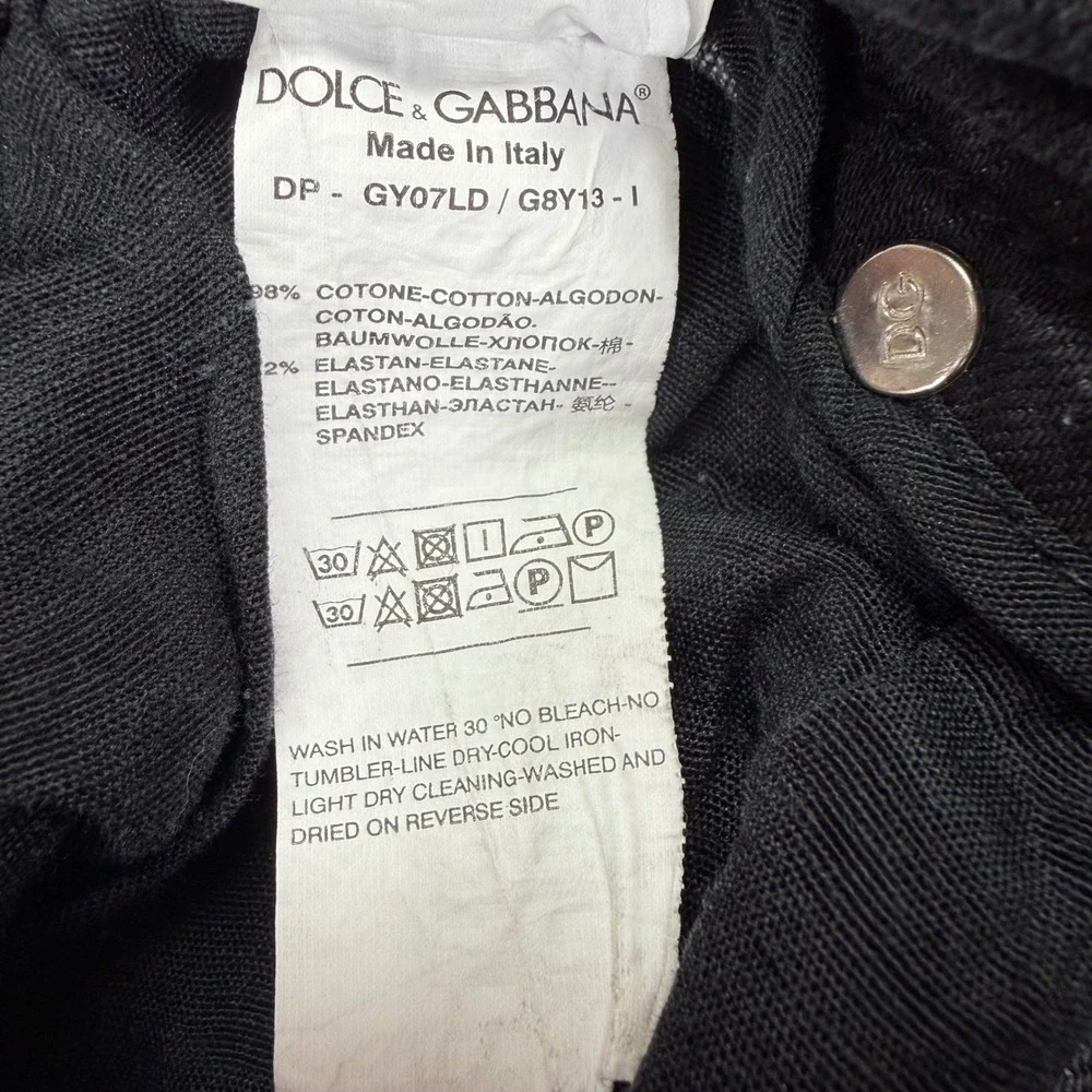 Dolce & Gabbana Jeans Women Size 31 Black Good Distressed Slim Stretch - Picture 8 of 11